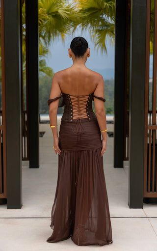 Sita Maxi Skirt Brown