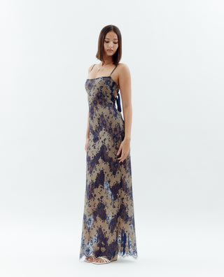 Laced Ballerina Maxi Dress Navy