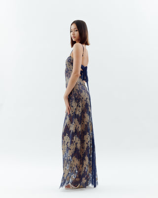 Laced Ballerina Maxi Dress Navy