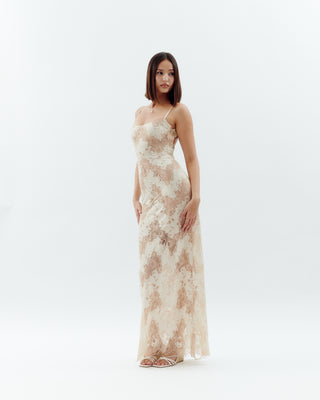 Laced Ballerina Maxi Dress Cream