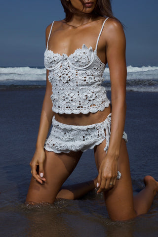 Lanta Crochet Top White