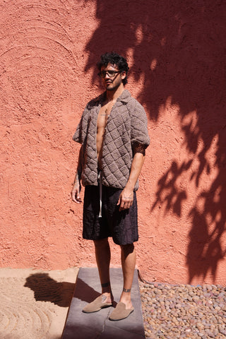 Rin Croc Shorts Aubergine
