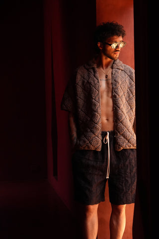 Phuwan Crochet Shirt Khaki