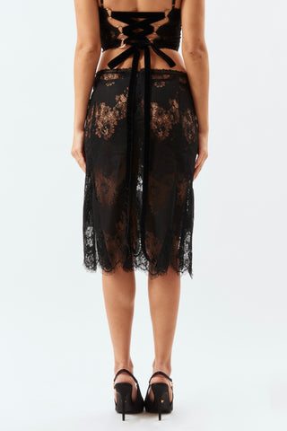 Laced Ballerina Skirt - Black