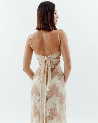 Laced Ballerina Maxi Dress Cream