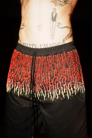 Fai Embellished Flame Shorts