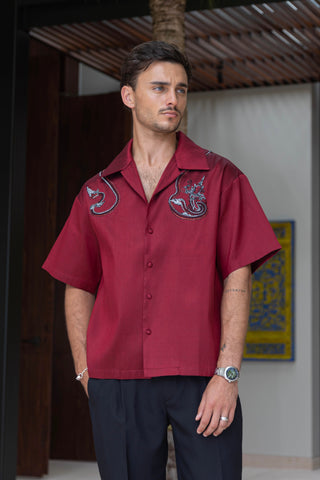 Naka Silk Shirt Red