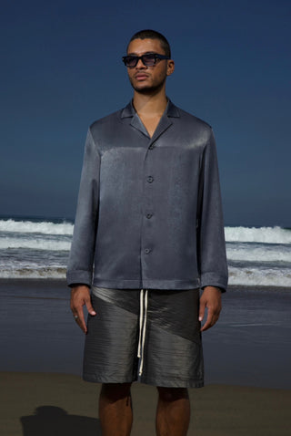 Marut Pleated Shorts Grey