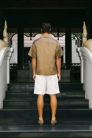 Mangkorn Thong Silk Shirt Khaki