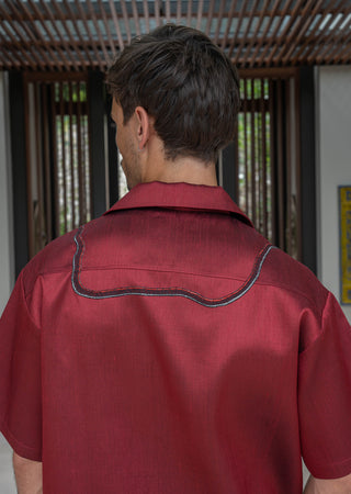 Naka Silk Shirt Red