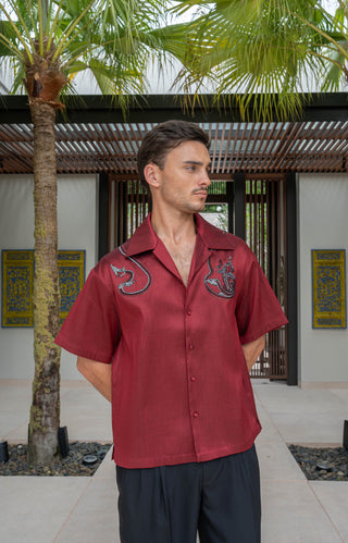 Naka Silk Shirt Red