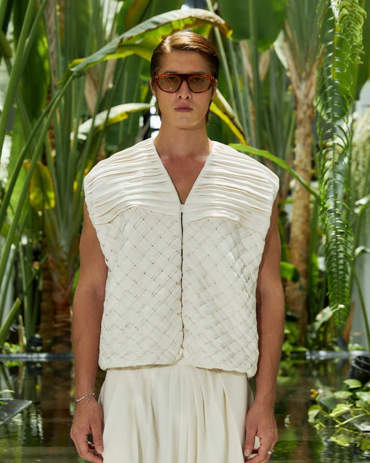 Sala Weaved Vest Ivory