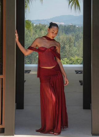 Sita Maxi Skirt Red