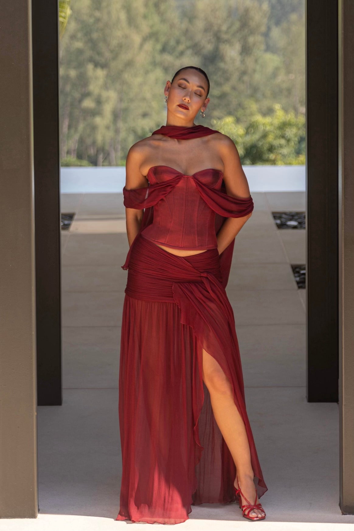 Sita Maxi Skirt Red