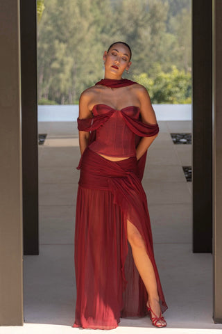 Sita Maxi Skirt Red