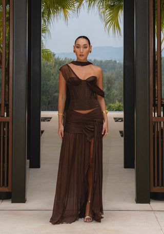 Sita Maxi Skirt Brown