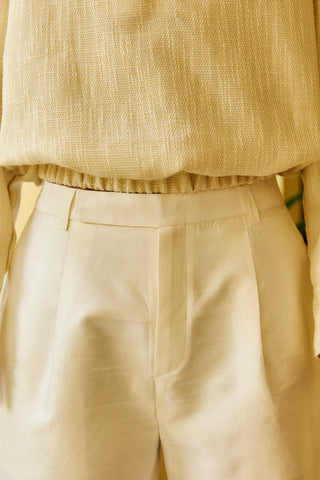 Mekh Silk Shorts White