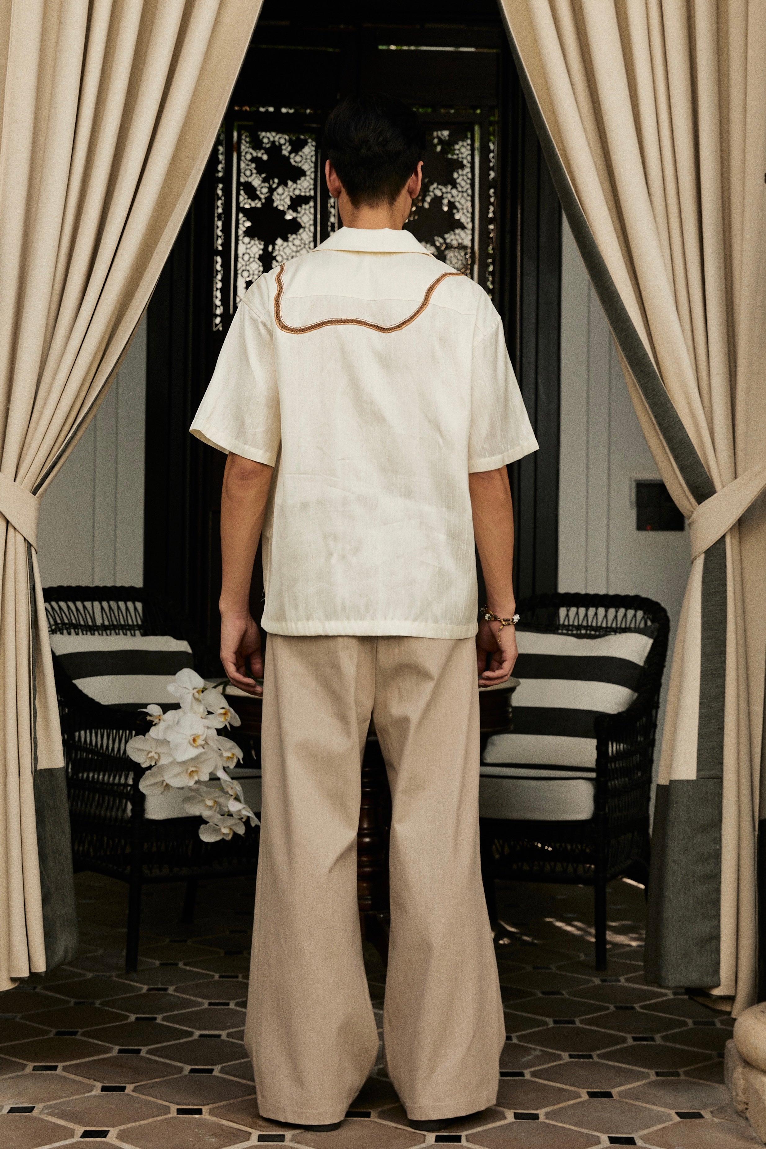 Naka Silk Shirt Ecru