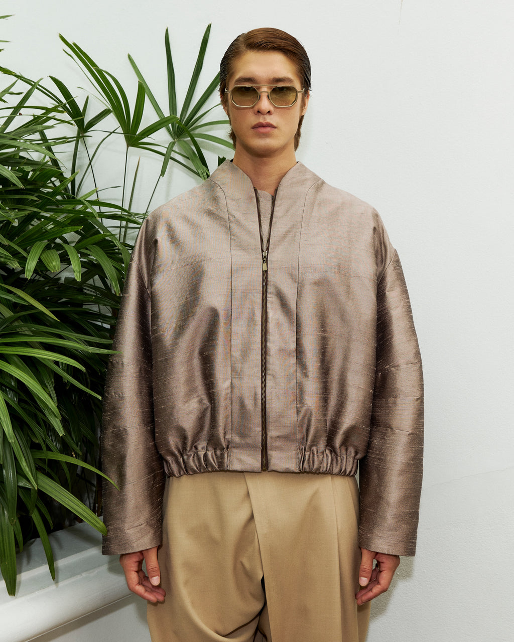 Silk Lacket Sample Jao Silk Jacket Brown – Sanēa