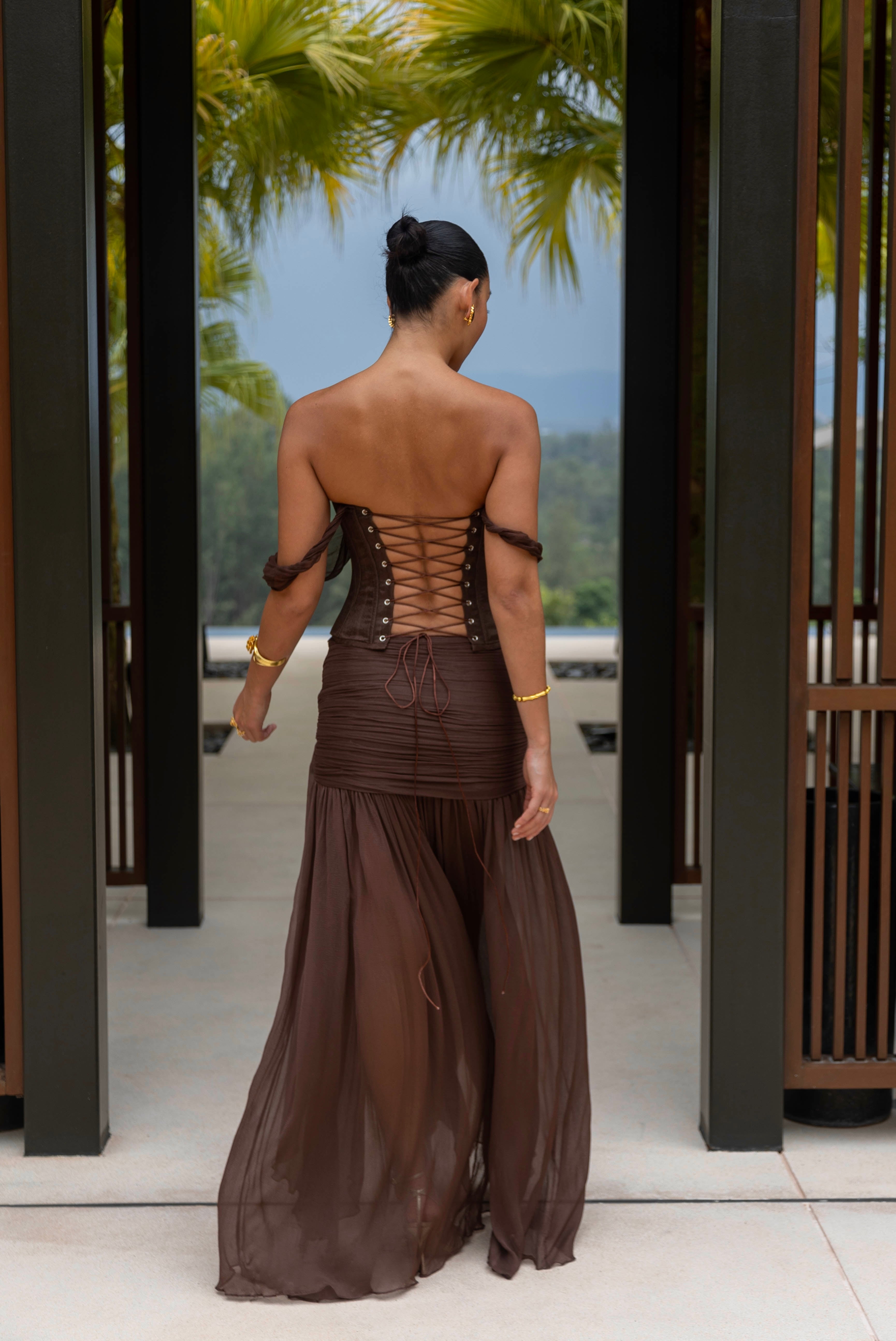Sita Maxi Skirt Brown