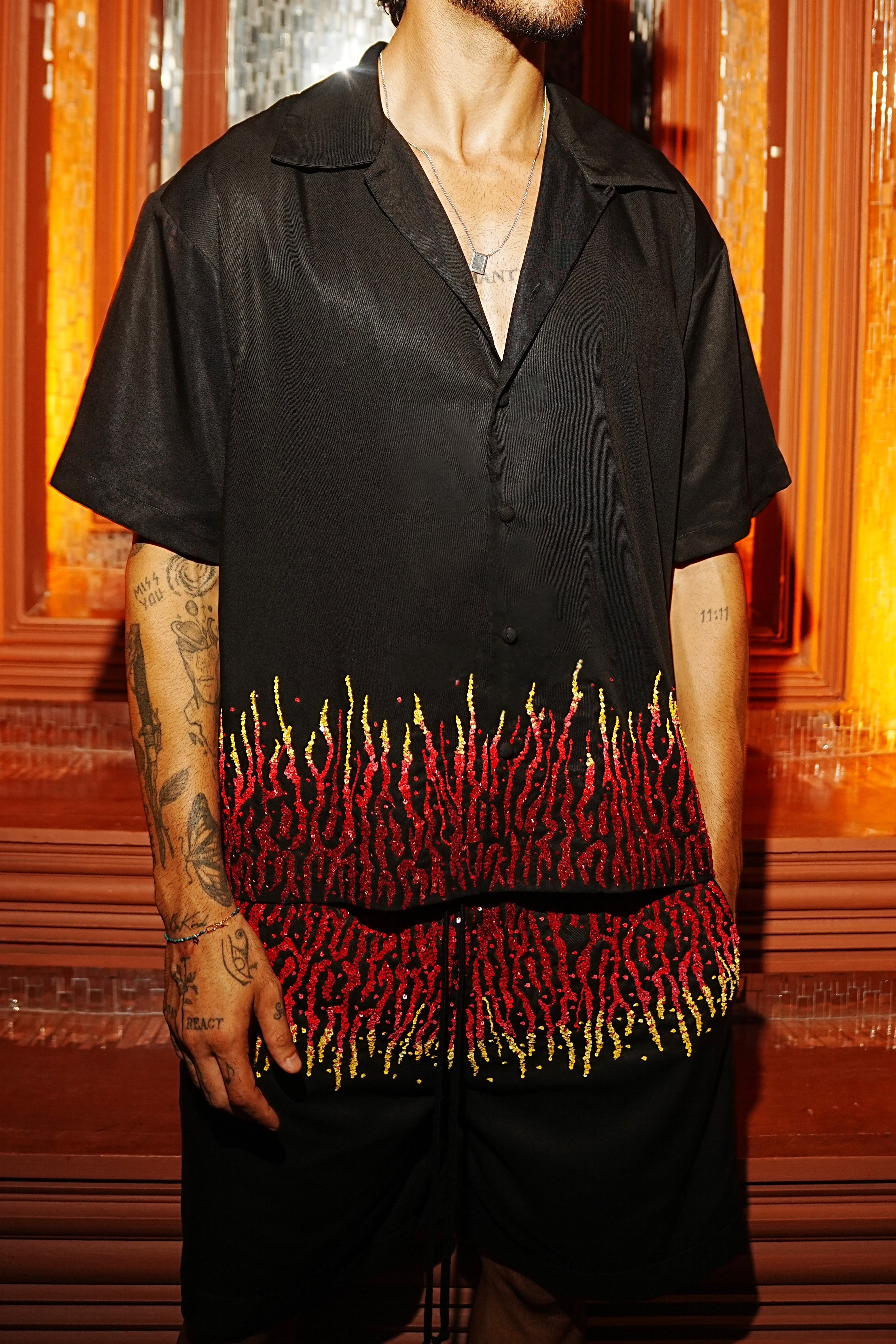 Fai Embellished Flame Shirt