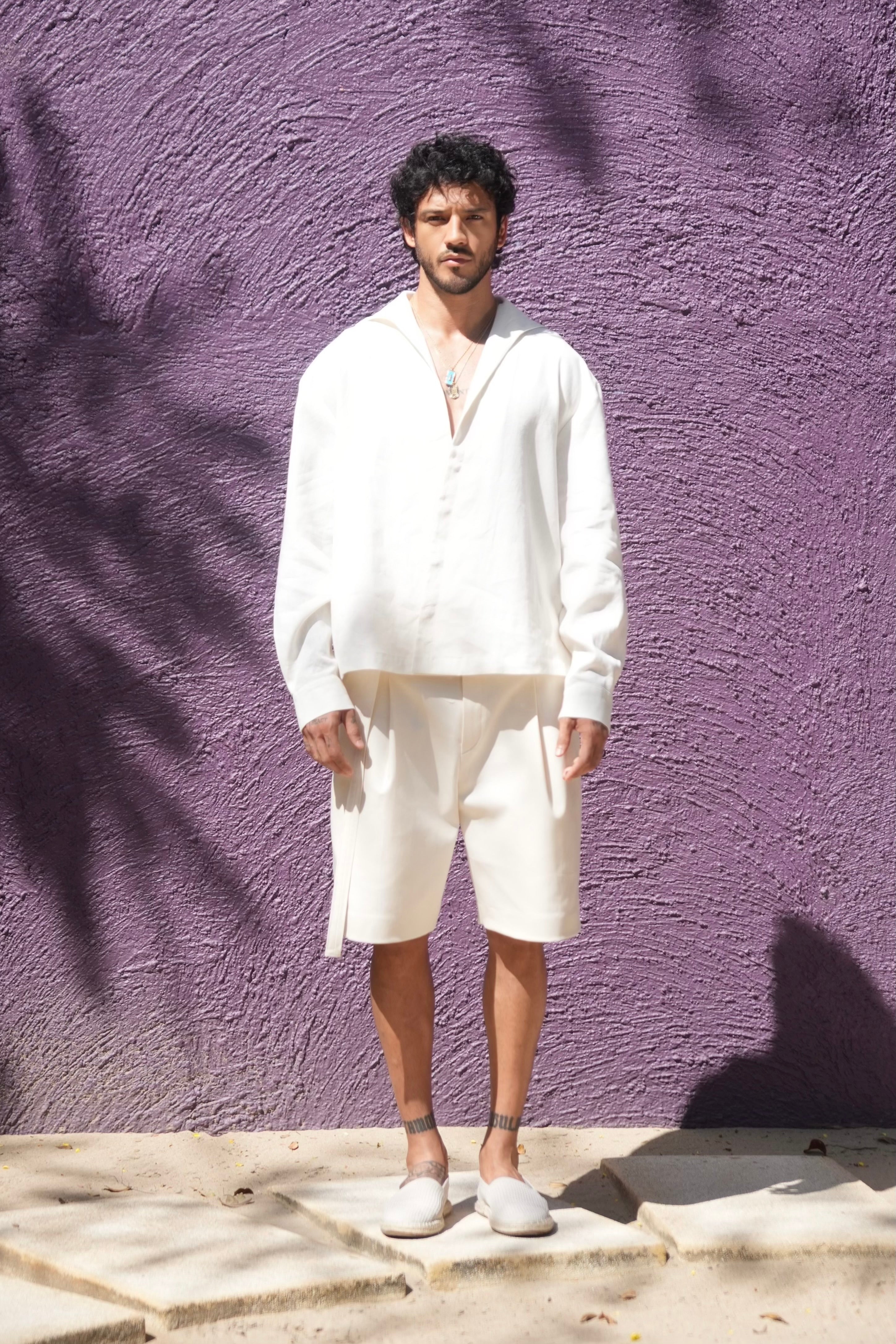 Thanin Belted Shorts Ecru