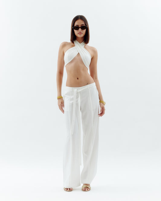 Low-Rise Trousers - White