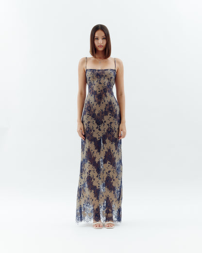 Laced Ballerina Maxi Dress - Navy (Pre-order)