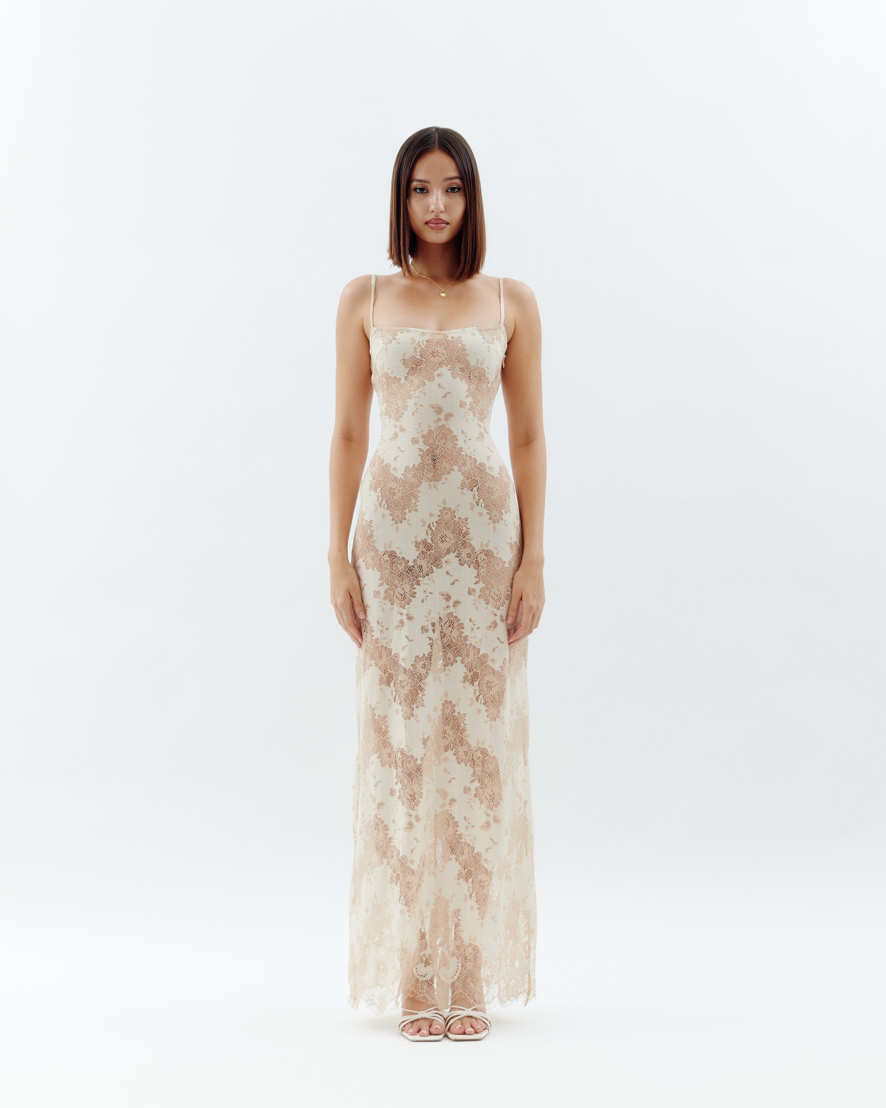 Laced Ballerina Maxi Dress - Cream (Pre-Order)