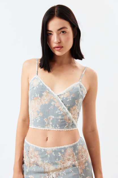 Laced Ballerina Top - Baby Blue