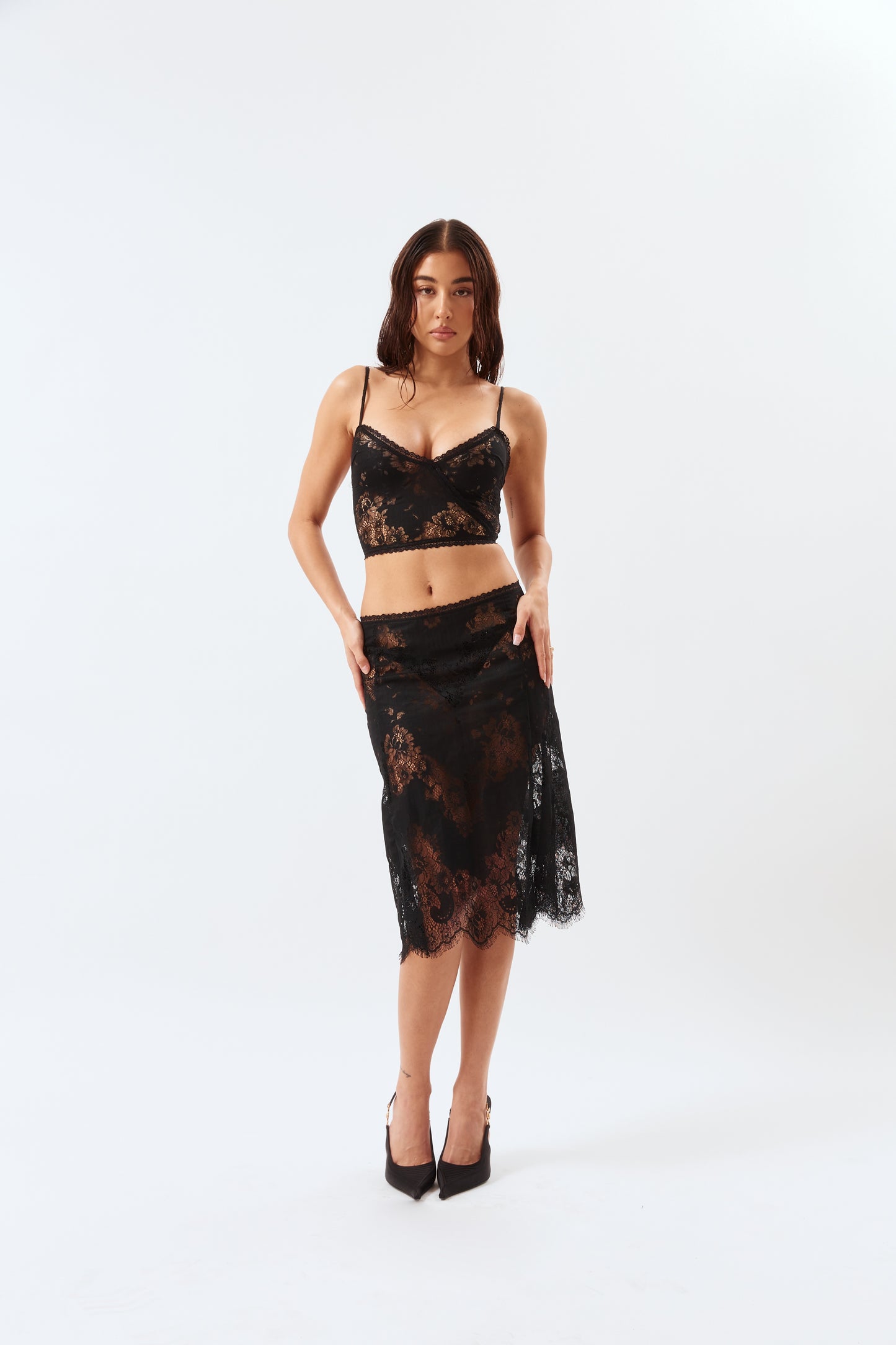 Laced Ballerina Skirt - Black