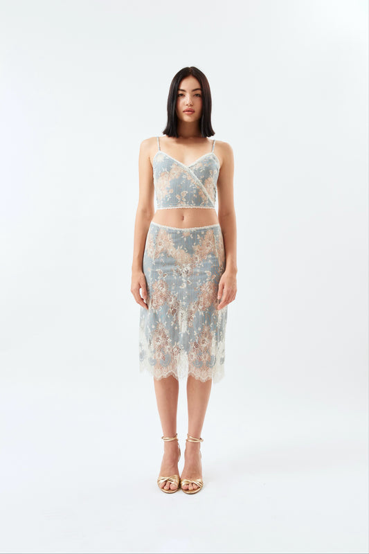 Laced Ballerina Skirt - Baby Blue