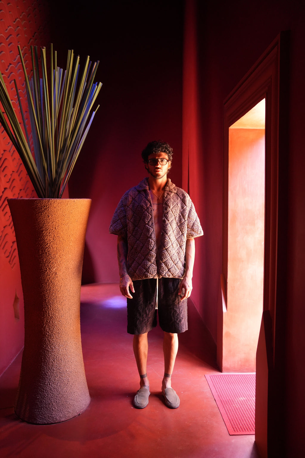 Phuwan Crochet Shirt Khaki