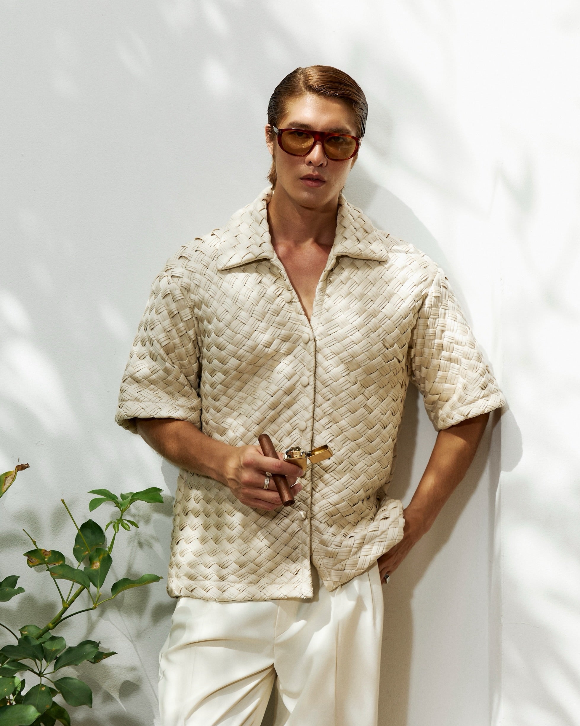 Nawa Weaved Shirt Ecru