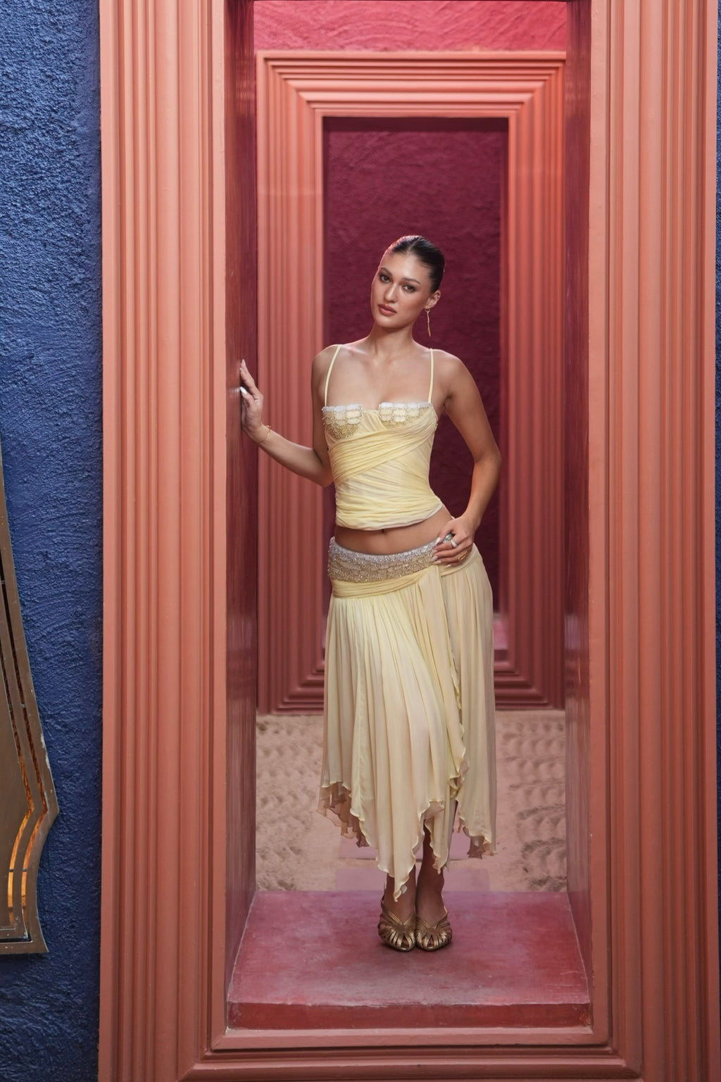 Sarina Midi Skirt Yellow