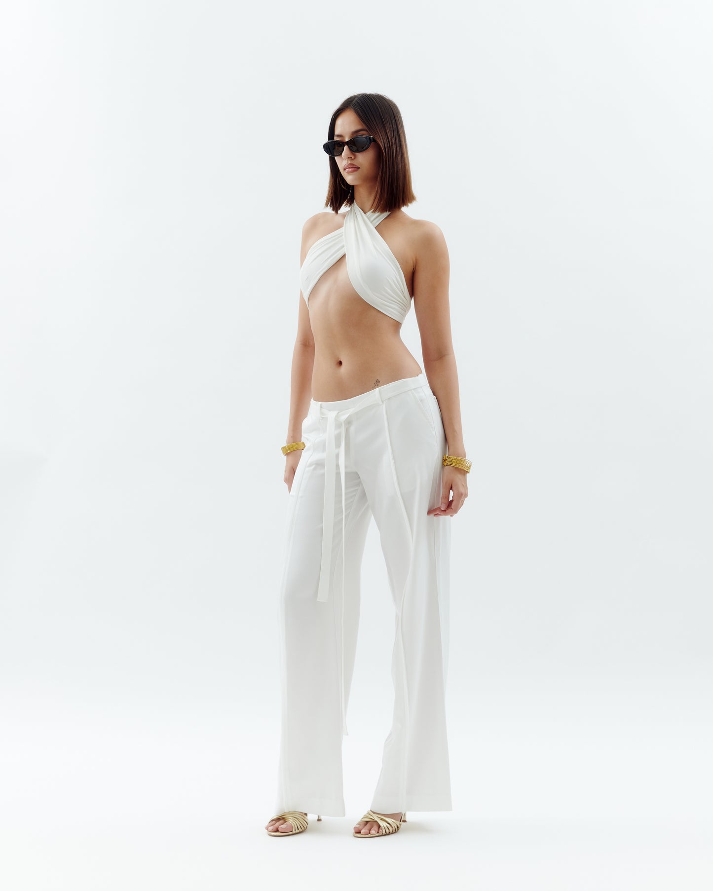 Low-Rise Trousers - White