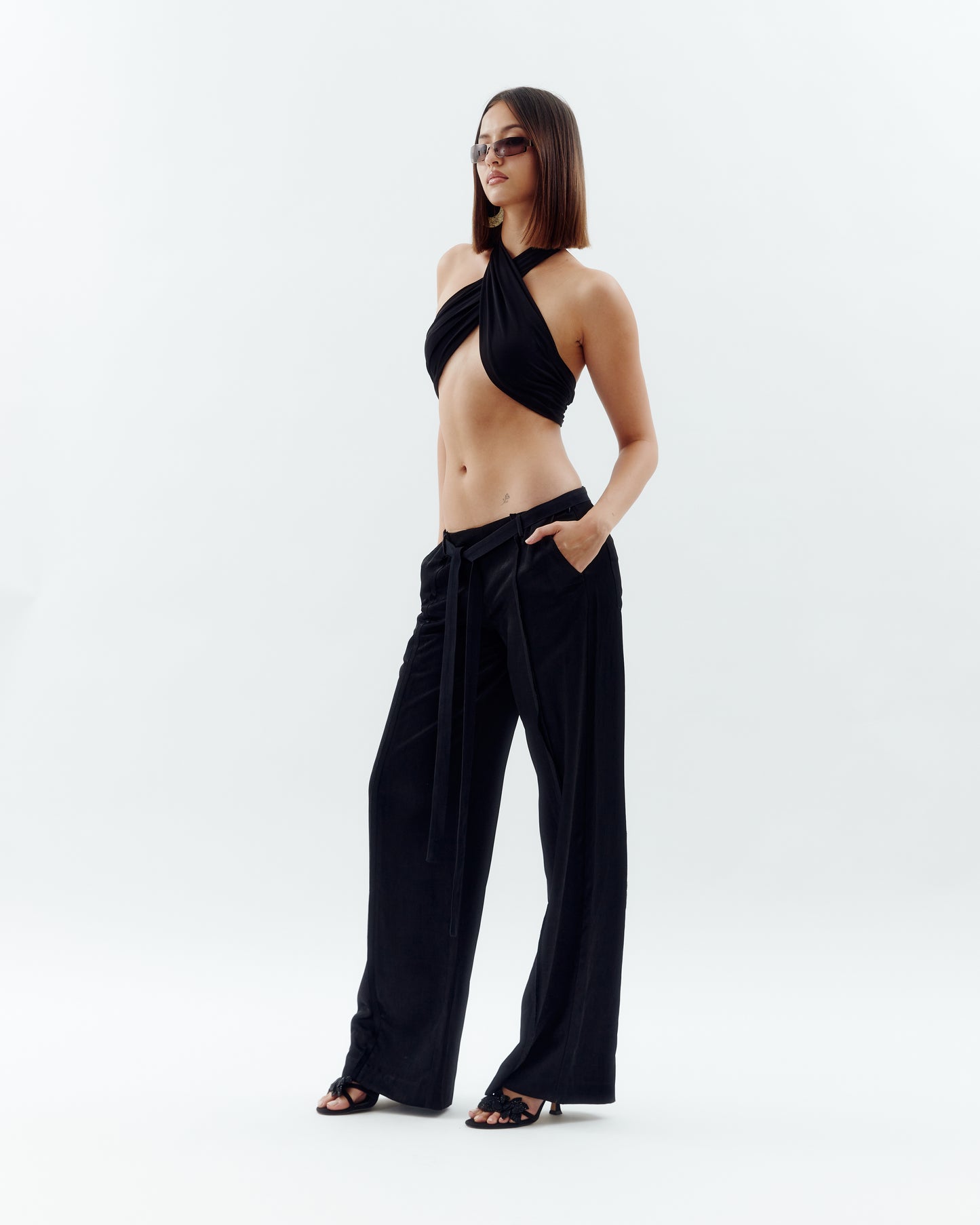 Low-Rise Trousers - Black