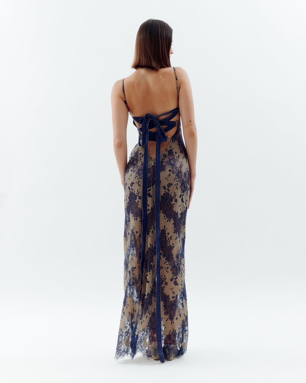 Laced Ballerina Maxi Dress - Navy (Pre-order)