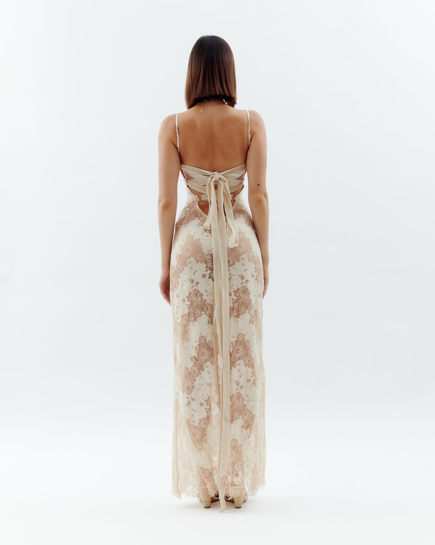 Laced Ballerina Maxi Dress - Cream (Pre-Order)