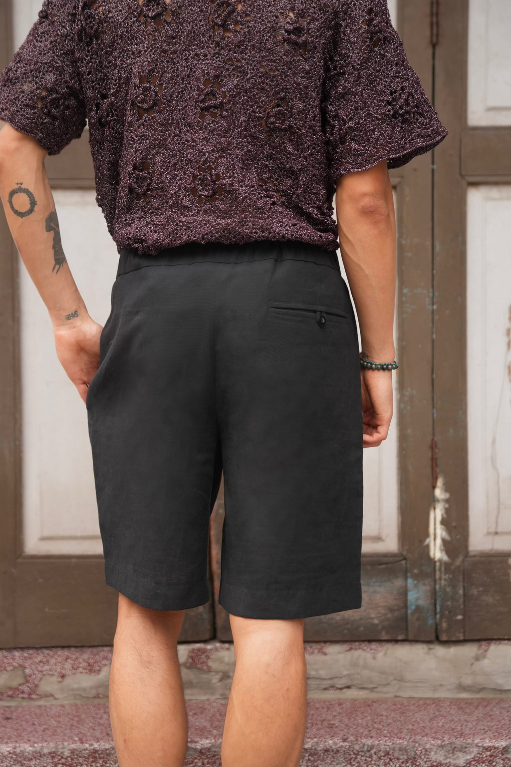 Surin Linen Shorts Black