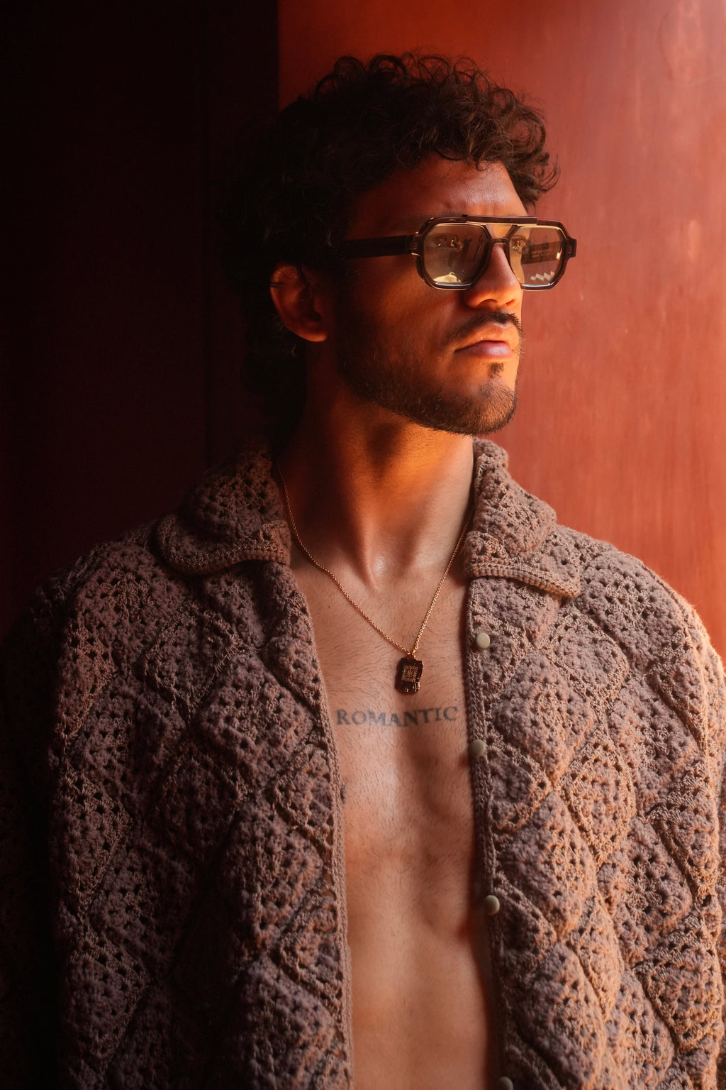 Phuwan Crochet Shirt Khaki