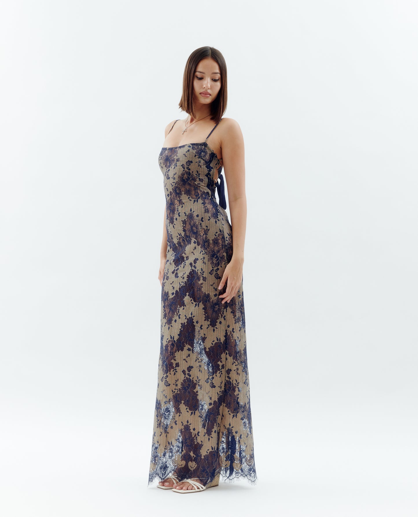 Laced Ballerina Maxi Dress - Navy (Pre-order)