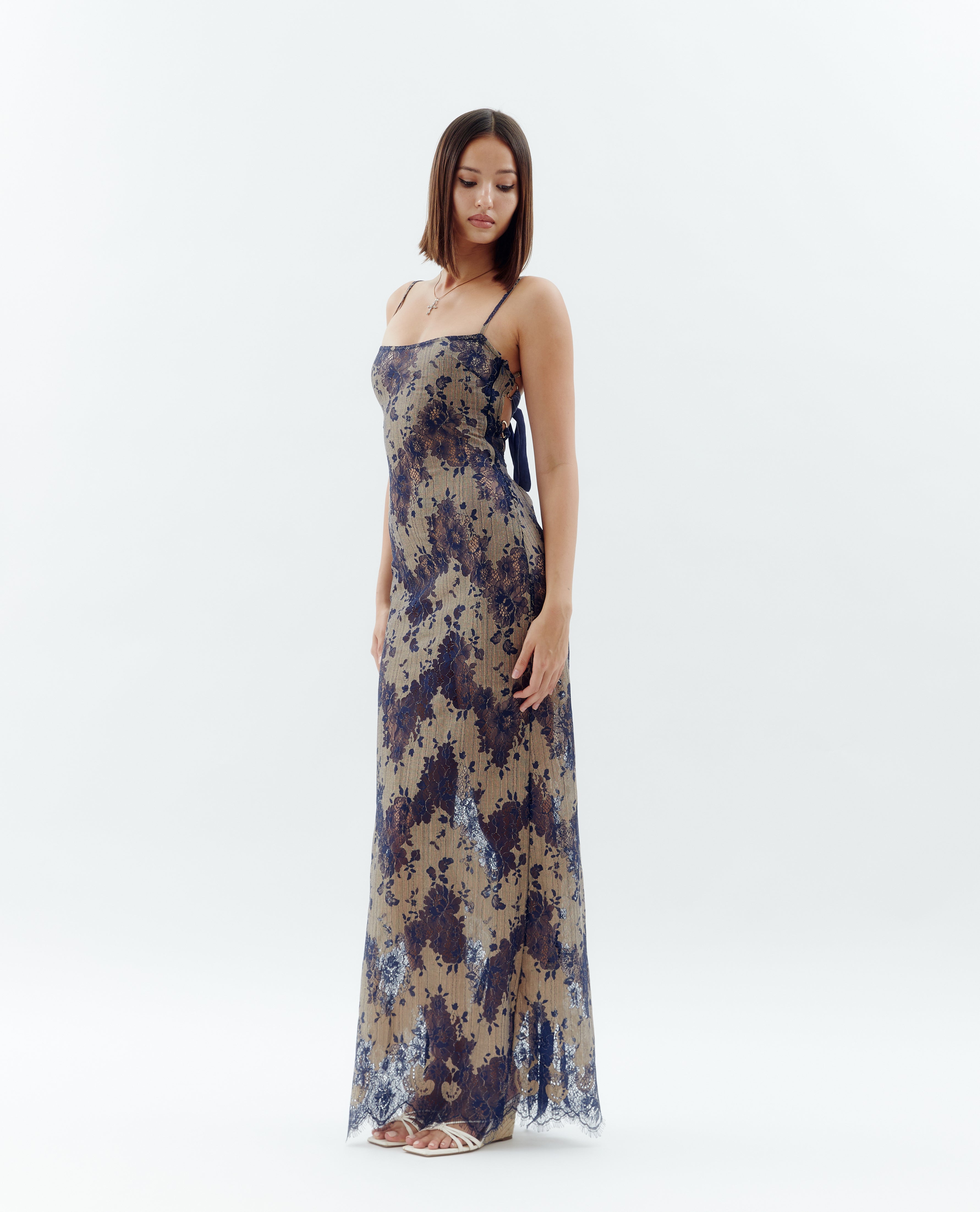 Laced Ballerina Maxi Dress - Navy (Pre-order)