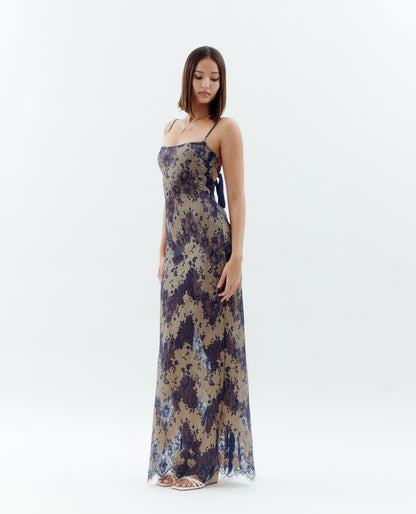 Laced Ballerina Maxi Dress - Navy (Pre-order)