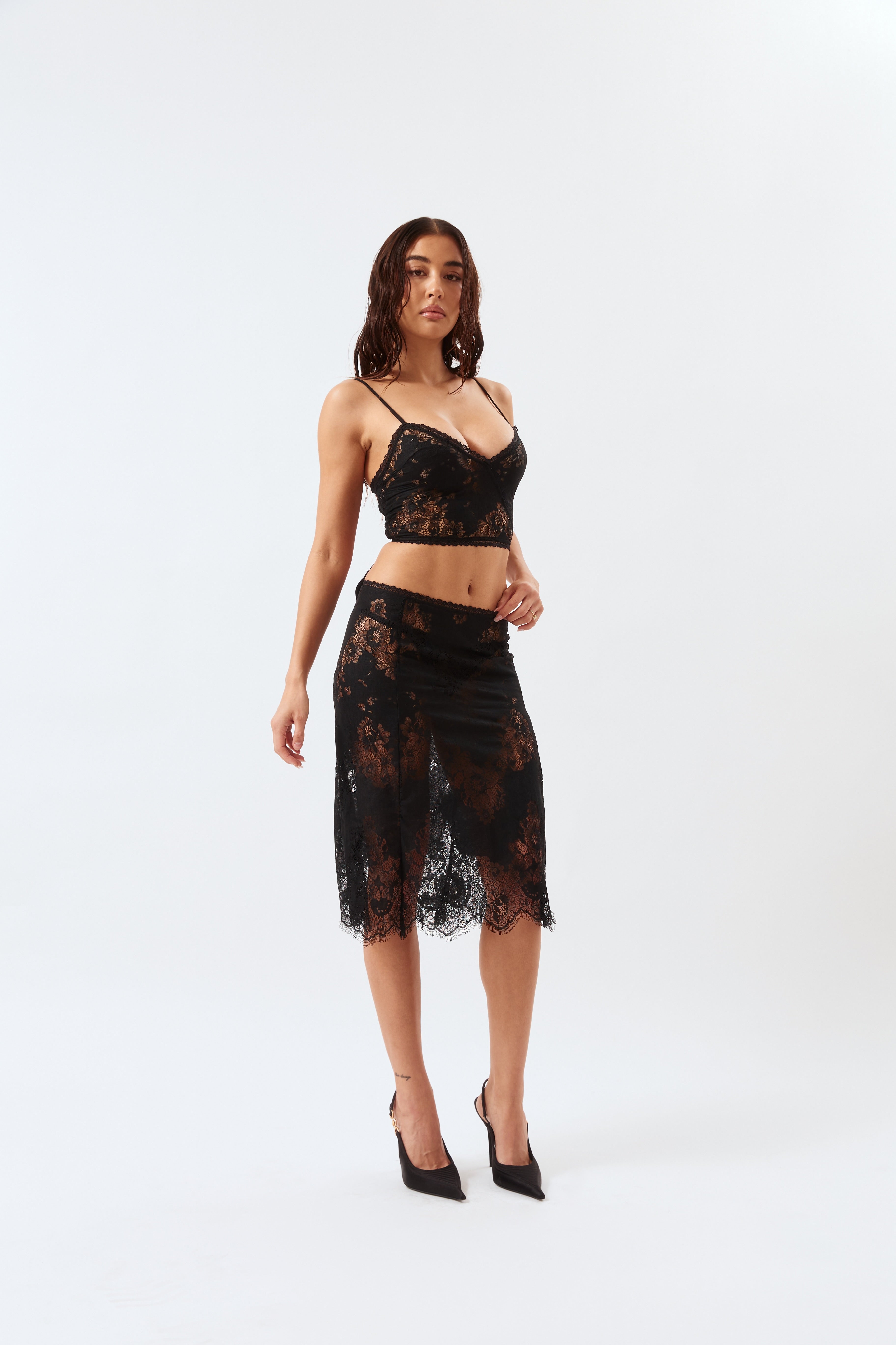Laced Ballerina Skirt - Black