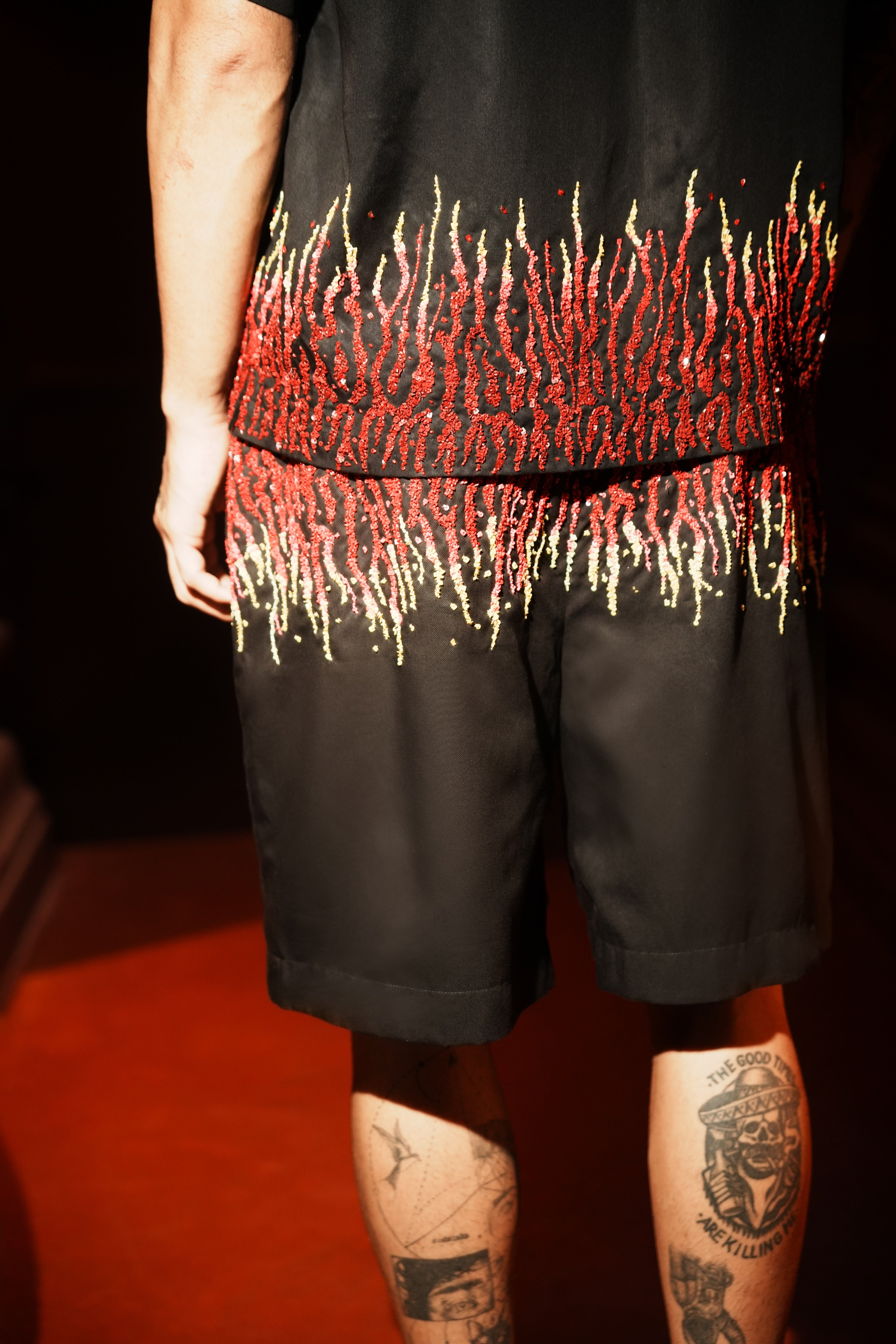 Fai Embellished Flame Shorts