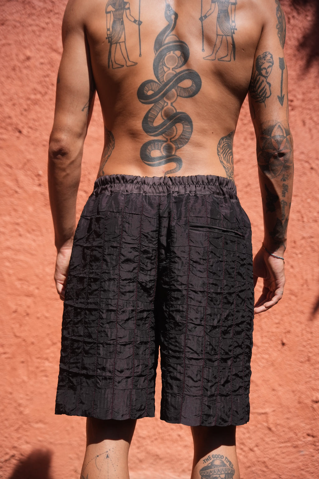 Rin Croc Shorts Aubergine