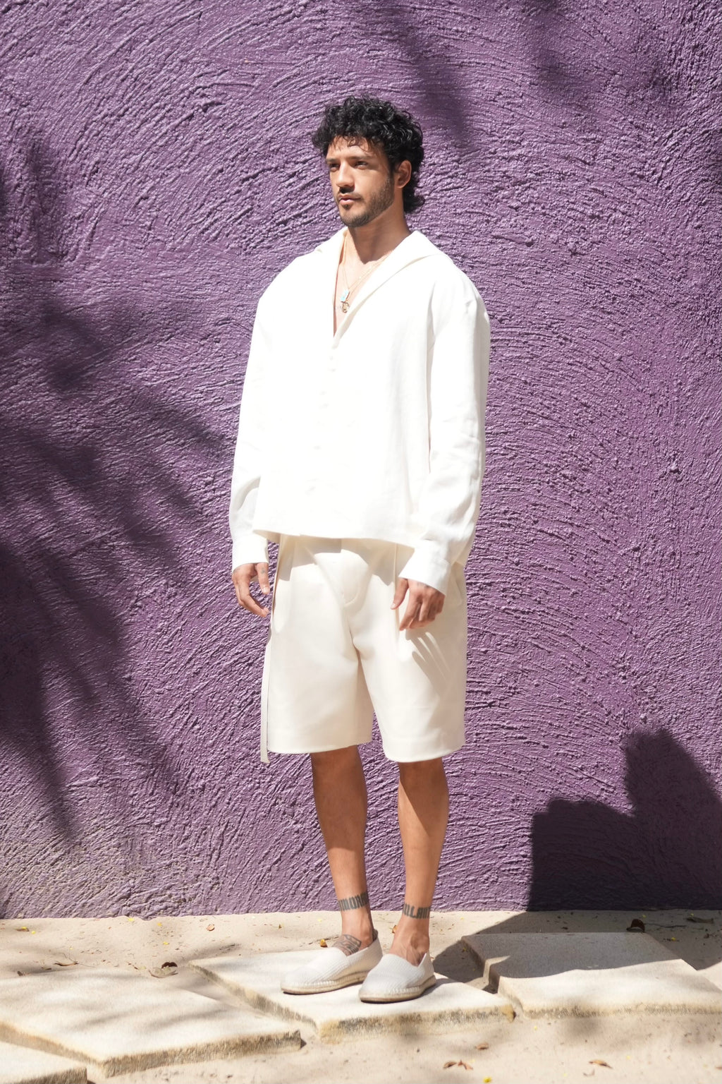 Thanin Belted Shorts Ecru