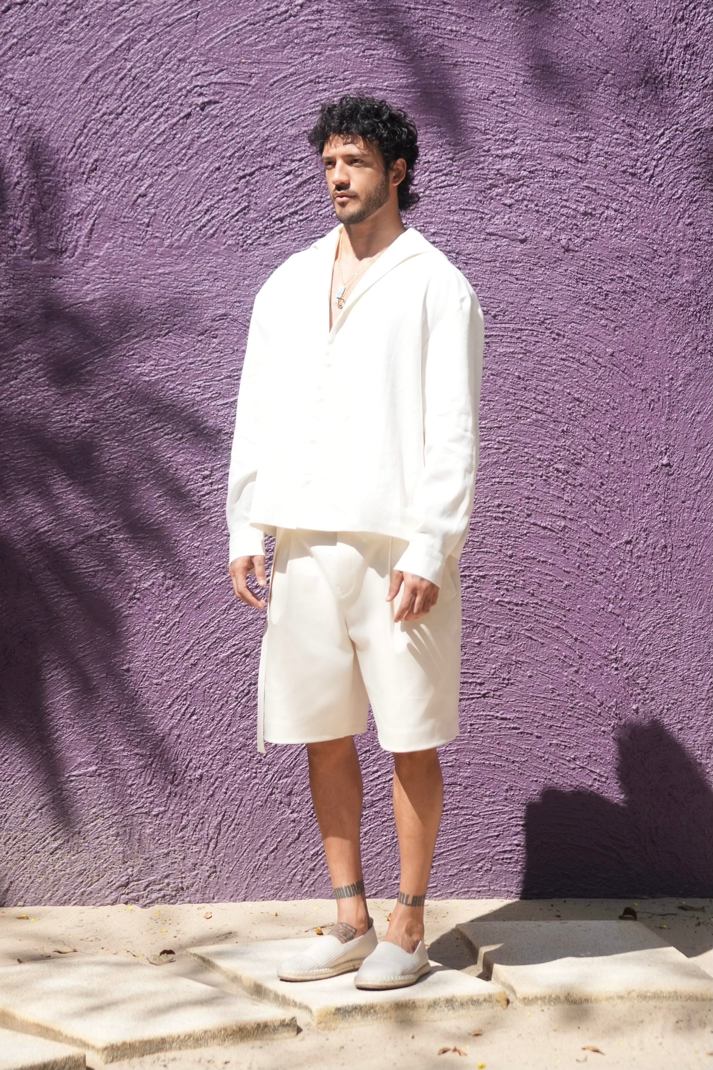 Thanin Belted Shorts Ecru