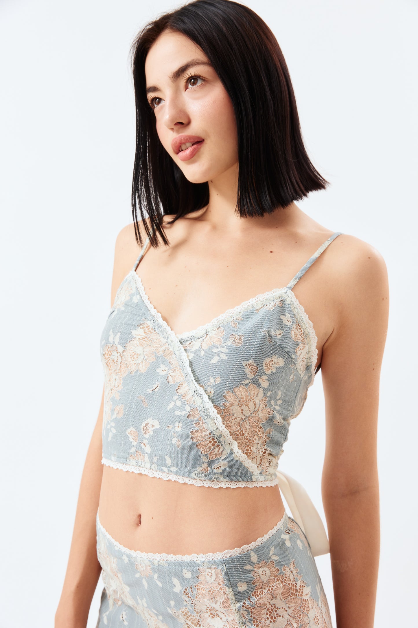 Laced Ballerina Top - Baby Blue